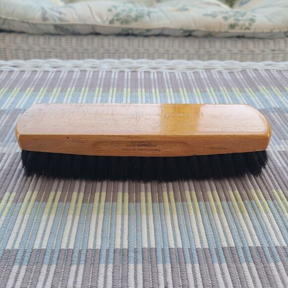 Vintage Genuine Walther Saddleback Shoeshine Brush Switzerland Pure Horsehair - Picture 1 of 8